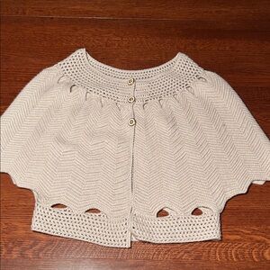 Trina Turk Cream Knit Poncho